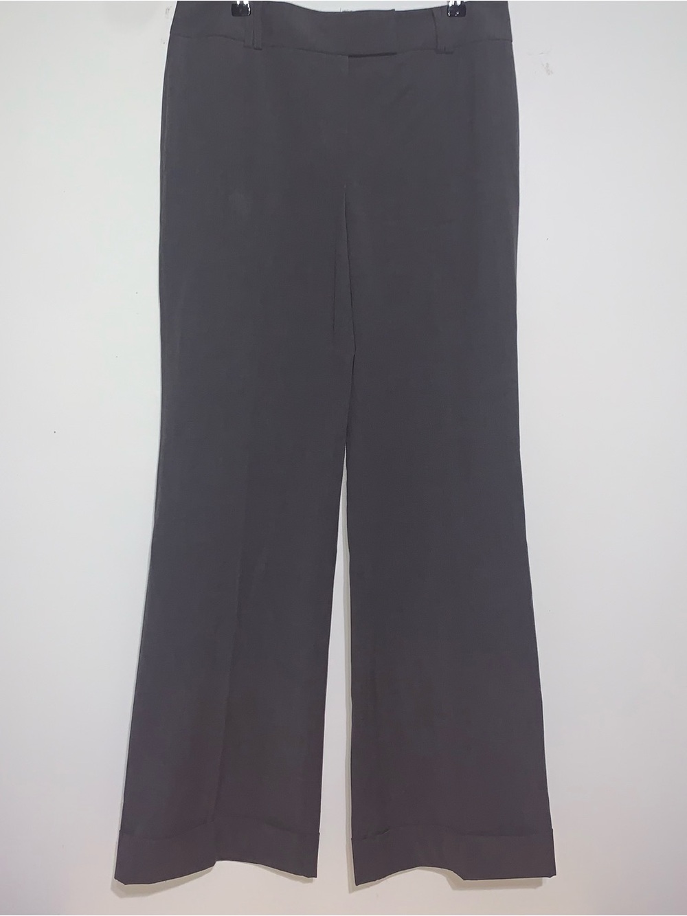Talbots Pants Women Gray Dress Stretch Wide Cuffed Leg Pants Size 8